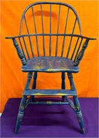 Retro Painted Wood High Chair