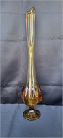 Viking Swung Glass Amber Color Vase Resale $100