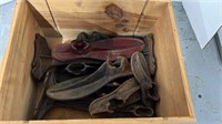 Wooden Box with Large Quantity of Shoe Lasts