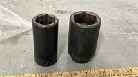 2 Snap-on Deep Impact Sockets. 1-1/2" and30 mm.