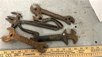5 Vintage Cast-iron Wrenches.