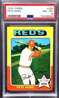 Graded 1975 Topps Pete Rose baseball card