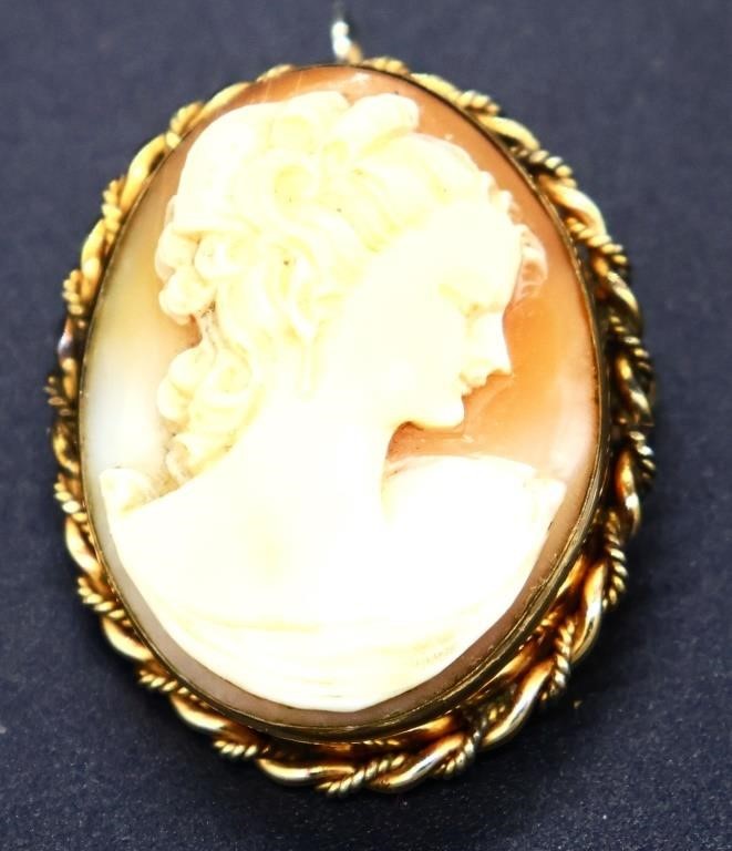 Vintage shell cameo brooch/pendant