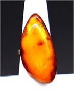 Vintage amber stone estate ring