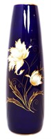 Vintage Bavarian KM Germany cobalt floral vase