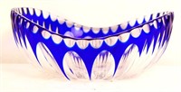 Vintage blue bohemian oval canoe bowl