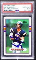 Graded Jim McMahon autographed trading card