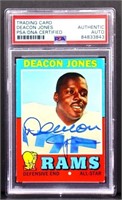 Graded Deacon Jones autographed trading card