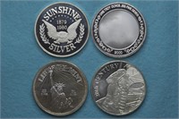 4 - Silver .999 Rounds ( 4ozt TW )