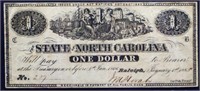 Genuine 1863 State Of NC $1 note