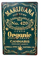Metal Marijuana Old Hemp Cannabis sign