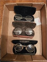 Vintage gold filled Glasses fames Real Glass lens