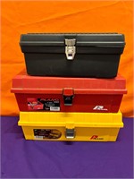 3 Plastic Toolboxes, Plano & Durabull