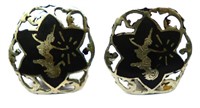 Vintage sterling Thai enameled earrings
