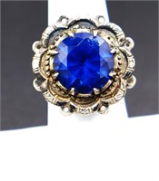 Vintage blue stone estate ring