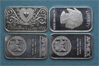 4 - Silver .999 Bars (4ozt TW)