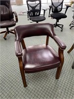 Burgundy Leather Conference Chair