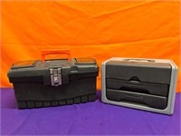 2 Plastic Tool Boxes, Black & Decker + Dremel