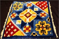 Vintage blue/yellow red prayer rug