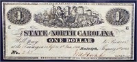 Genuine 1863 State Of NC $1 note