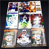 Lot of 9 football cards, inc Peyton Manning