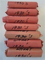 7 Rolls of 1930s Lincoln Wheat Cents
