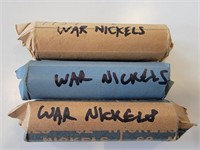 3 Rolls of Silver War Nickels
