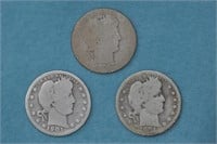 3 - Liberty Head Barber Quarters (00,00,01)