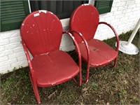 Pr of Vintage Metal Patio Chairs