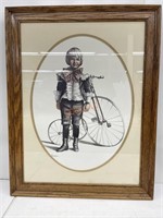 Joanne Thompson Boy with Bike Framed Picture