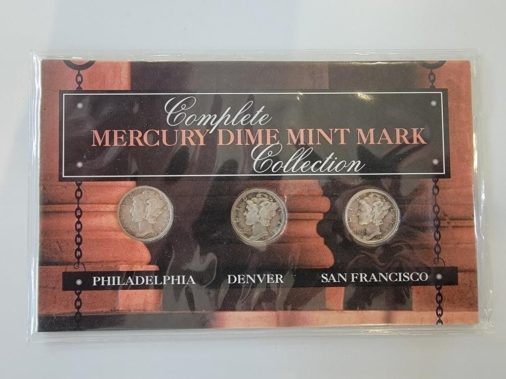 Complete mercury Dime Mint Mark Set