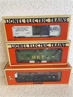 3 - LIONEL CARS IN BOXES