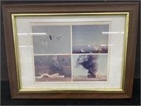 Framed War Collage Picture Print