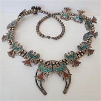 Vintage Native American Eagle Thunderbird Necklace