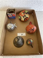 VINTAGE TIN TOYS AND BELLS