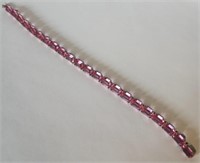 Vintage Light Pink Tourmaline & Sterling Bracelet