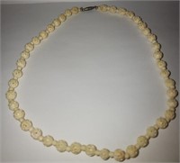 Antique Carved Bone Beaded Necklace