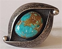 Vintage "BB" Signed Native American Turquoise Ring