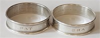 2 Vintage Gorham Sterling Silver Napkin Rings