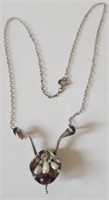 Vintage Sterling Floriform Pendant / Necklace