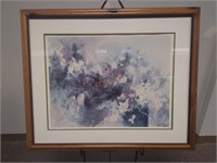 1982 Len Gaza Hand Signed Abstract Painting Framed