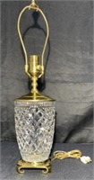 Fine "Waterford" Cut Crystal & Brass Table Lamp