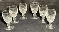Set of 6 Fine "Waterford" Sherry Goblets