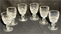 Set of 6 Fine "Waterford" Liqueur Goblets