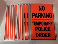 17 Fluorescent No Parking Police Order Signs