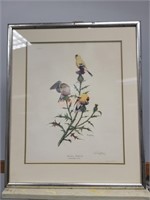Ray Harm Vintage Wall Hanging Print Floral & Bird