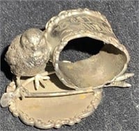 Fine Antique Silver Plated Figural Napkin Ring