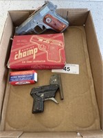 HUBLEY CHAMP TOY GUN AND STAR CAP GUN