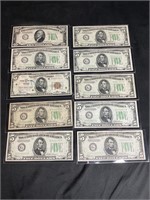 Federal Reserve Bank Chicago $5 & $10 Bank Notes