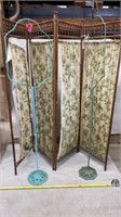 Vintage Wooden 4 Panel Dressing Screen and 2